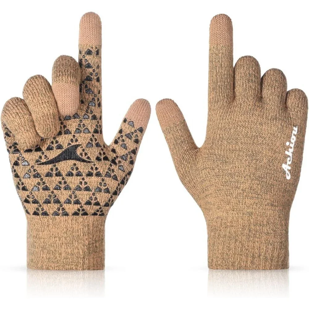 Women's Hump Back Upgraded Touch Screen Thermal Soft Knit Lining Winter Gloves